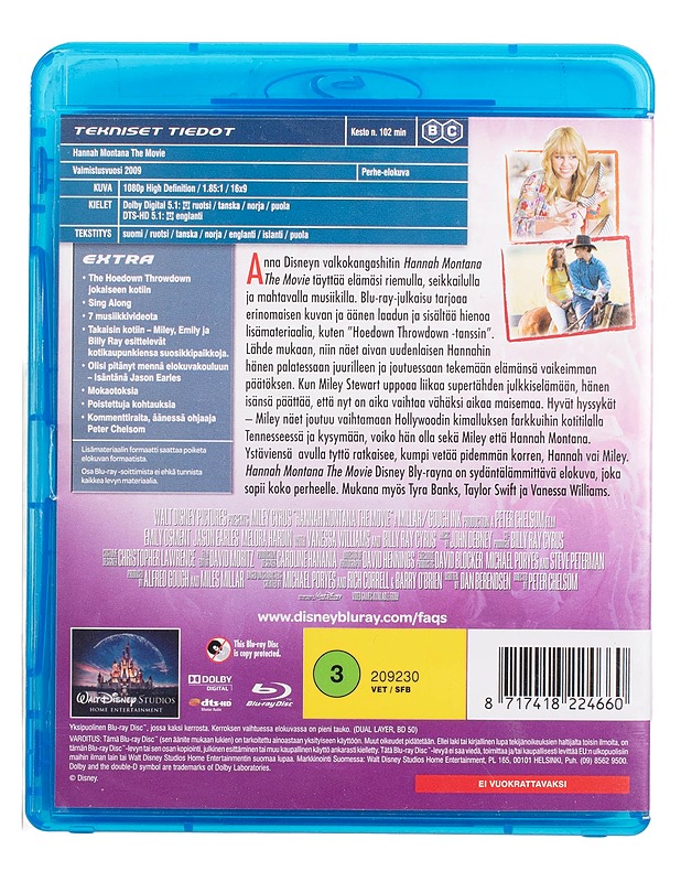 Hannah Montana: The Movie - Blu-Ray - Blu-ray-levyt - 10105444084 - 1
