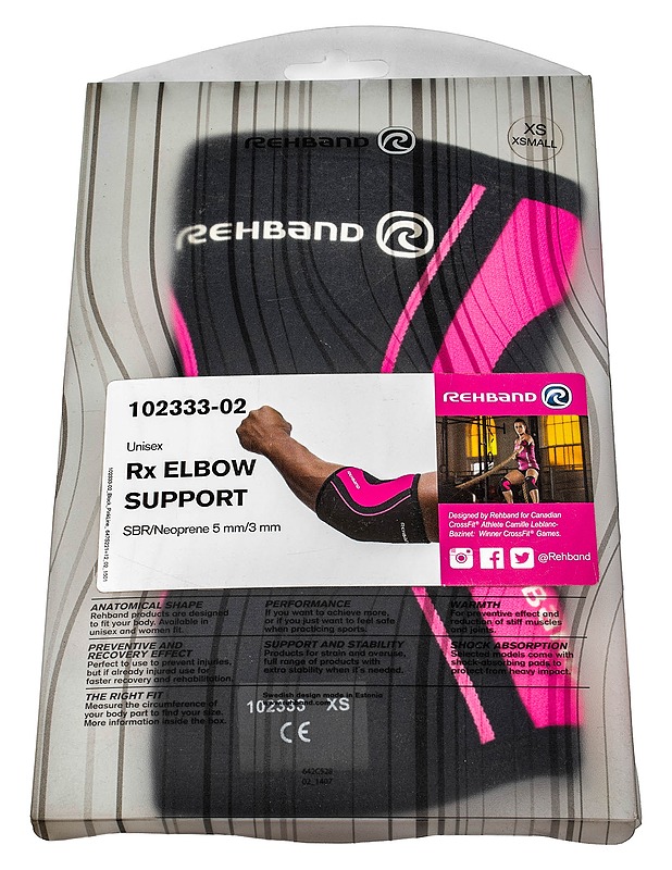 REHBAND Rx Elbow Support kyynärtuki, XS - Muut urheiluvälineet ja vapaa-aika - 10105444102 - 0