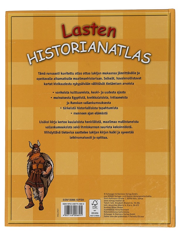 Lasten historianatlas - Blakert, Elisabeth - Lastenkirjat - 10105444105 - 1