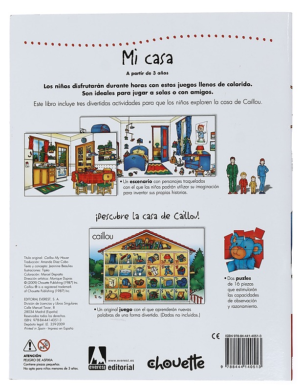 Caillou: Mi casa - Lastenkirjat - 10105444371 - 1