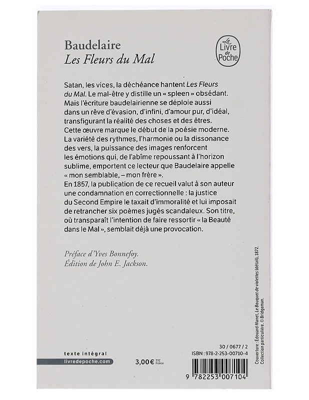 Les fleurs du mal - Charles Baudelaire - Kaunokirjallisuus - 10105444420 - 1