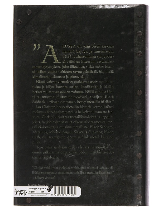Pedon meteli : heavy metallin vanha ja uusi testamentti - Christe, Ian - Historiakirjat - 10105444530 - 1