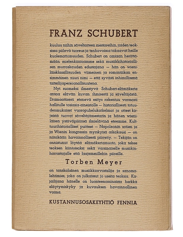 FRANZ SCHUBERT - LAULUN MESTARI - Harrastekirjat - 10105444543 - 1