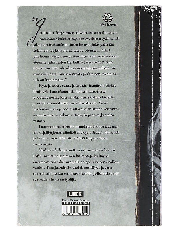 Maldororin laulut - Lautréamont, comte de - Romaanit ja novellit - 10105444588 - 1