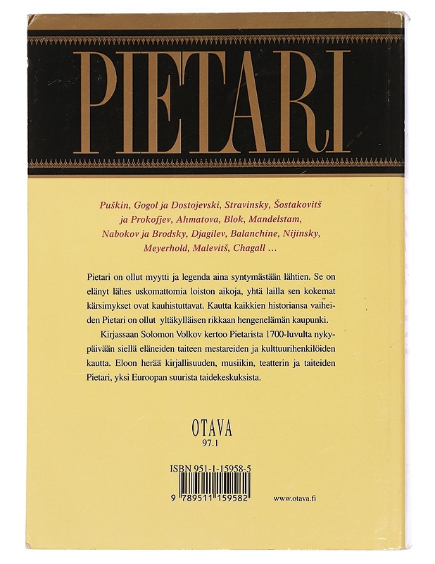 Pietari : eurooppalainen kulttuurikaupunki - Volkov, Solomon - Tietokirjat ja oppaat - 10105444756 - 1