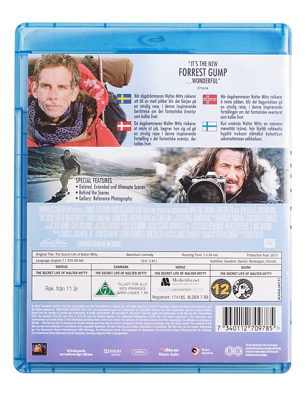 The Secret Life of Walter Mitty - Blu-Ray - Blu-ray-levyt - 10105444773 - 1