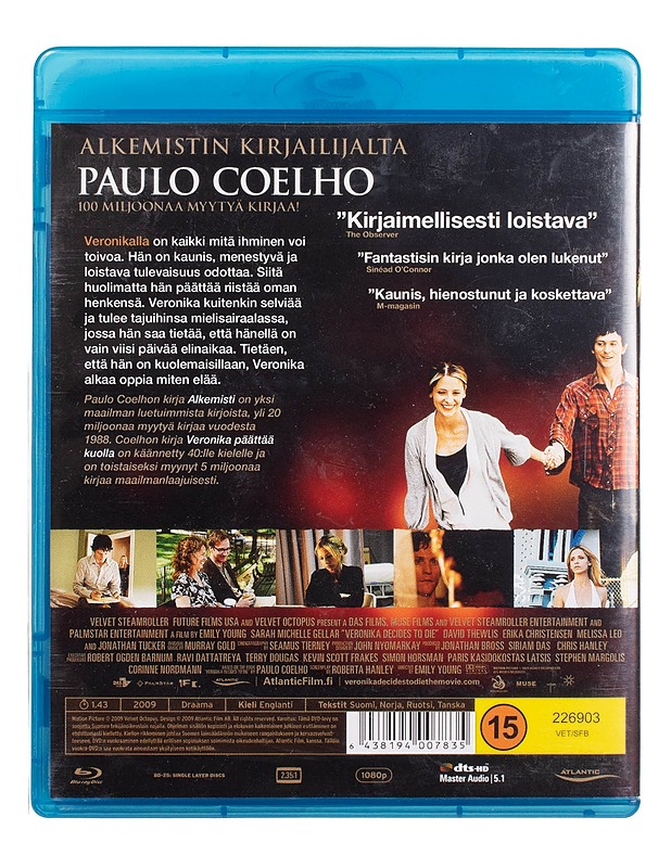 Veronika Päättää Kuolla - Blu-Ray - Blu-ray-levyt - 10105444840 - 1