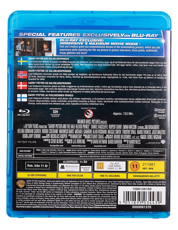 Harry Potter And The Half-blood Prince - Blu-Ray - Blu-ray-levyt - 10105444942 - 1