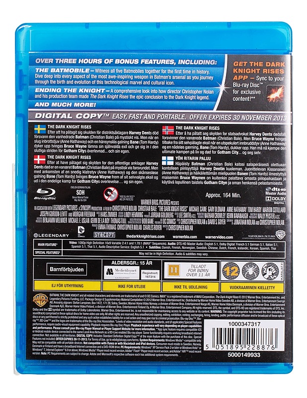 The Dark Knight Rises - Blu-Ray - Blu-ray-levyt - 10105445036 - 1