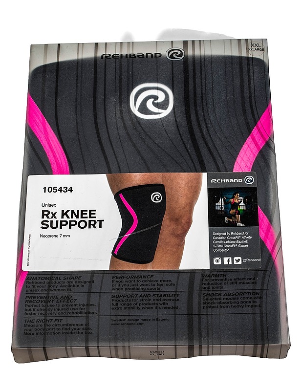 REHBAND Rx Knee Support 105434 polvituki, XXL - Muut urheiluvälineet ja vapaa-aika - 10105445061 - 0