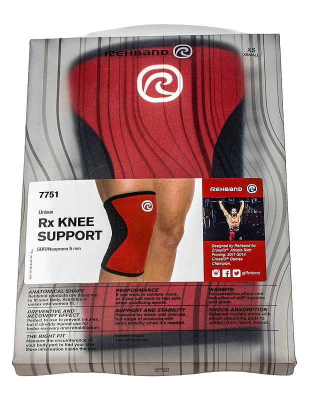REHBAND Rx Knee Support 7751 polvituki, XS - Muut urheiluvälineet ja vapaa-aika - 10105445072 - 0
