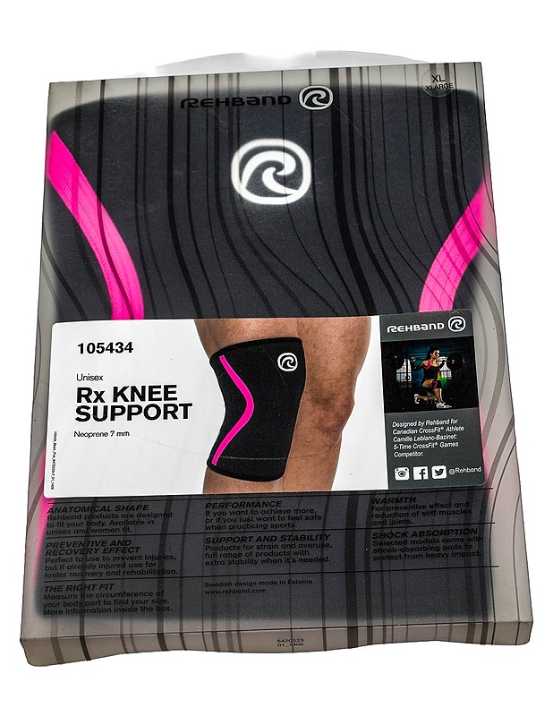 REHBAND RX Knee Support 105434 polvituki, XL - Muut urheiluvälineet ja vapaa-aika - 10105445088 - 0