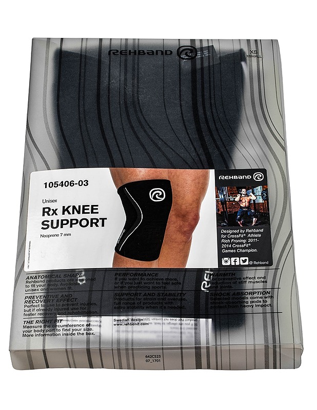 REHBAND Rx Knee Support 105406-03 polvituki, XS - Muut urheiluvälineet ja vapaa-aika - 10105445095 - 0