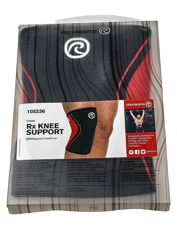 REHBAND Rx Knee Support 105236 polvituki, XXL - Muut urheiluvälineet ja vapaa-aika - 10105445101 - 0