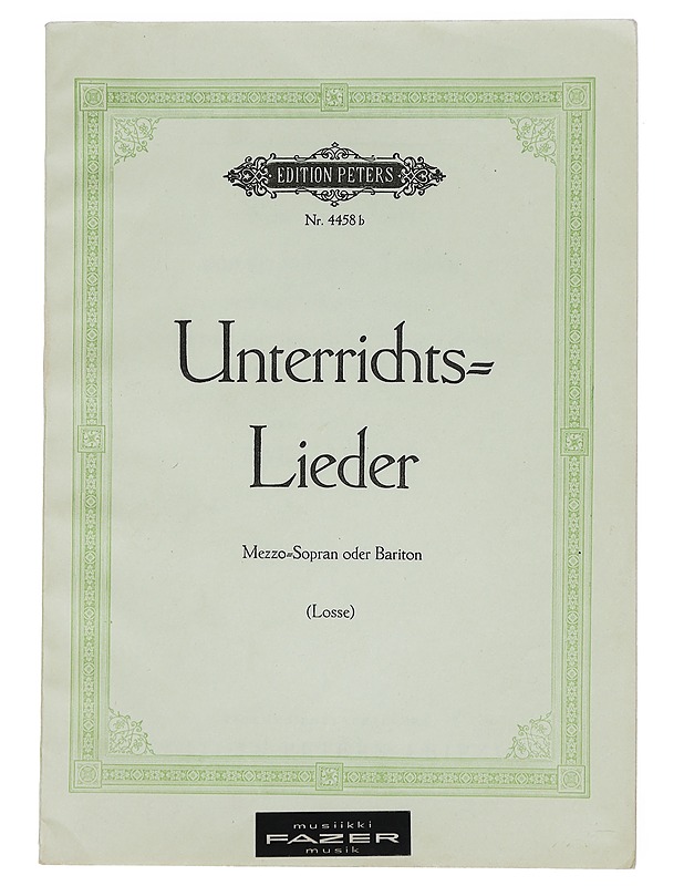 Unterrichts Lieder - Paul Losse - Musiikki- ja elokuvakirjat - 10105445160 - 0