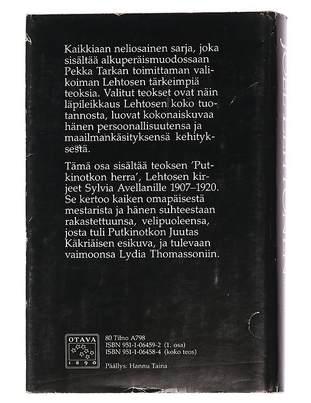 Valitut teokset. I, Putkinotkon herra : kirjeet Sylvia Avellanille 1907-1920 - Lehtonen, Joel - Elämäkerrat ja muistelmat - 10105445161 - 1