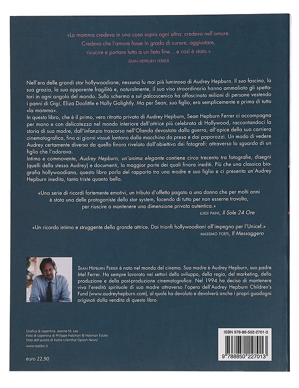 Audrey Hepburn: Un'anima elegante - Sean Hepburn Ferrer  - Elämäkerrat ja muistelmat - 10105445224 - 1