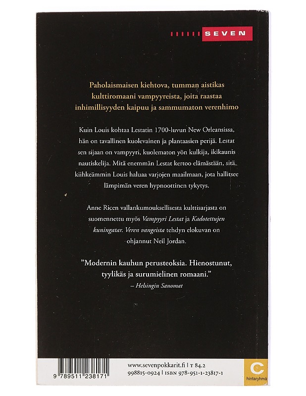 Veren vangit - Rice, Anne - Fantasia- ja scifi - 10105445250 - 1