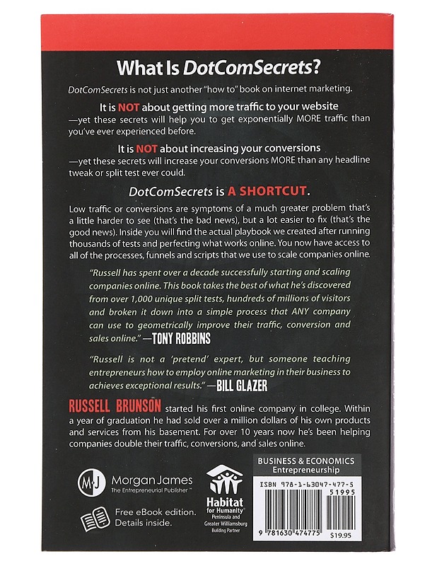 DotCom Secrets : The Underground Playbook for Growing Your Company Online - Russell Brunson - Harrastekirjat - 10105445307 - 1