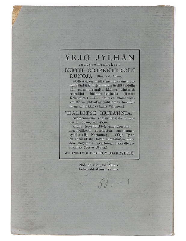 Viimeinen kierros - Jylhä, Yrjö - Runot ja näytelmät - 10105445327 - 1