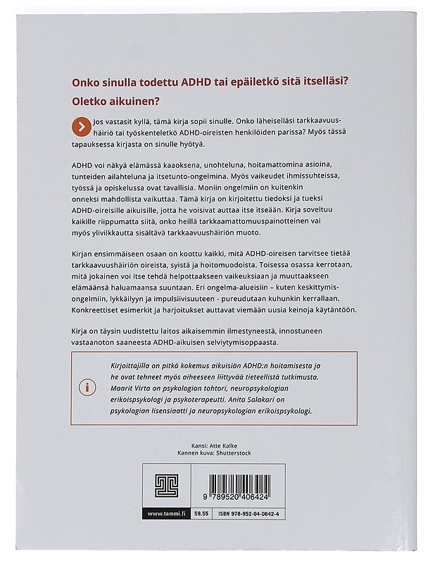 ADHD-aikuisen selviytymisopas 2.0 : tutkittua tietoa ja käytännön vinkkejä - Virta, Maarit - Tietokirjat ja oppaat - 10105445444 - 1