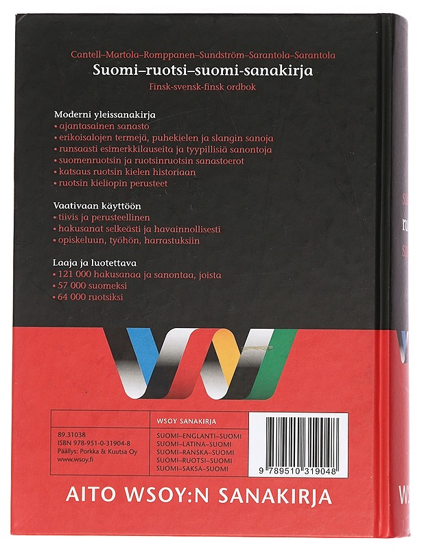 Suomi-ruotsi-suomi sanakirja - Cantell, Ilse - Tietokirjat ja oppaat - 10105445537 - 1