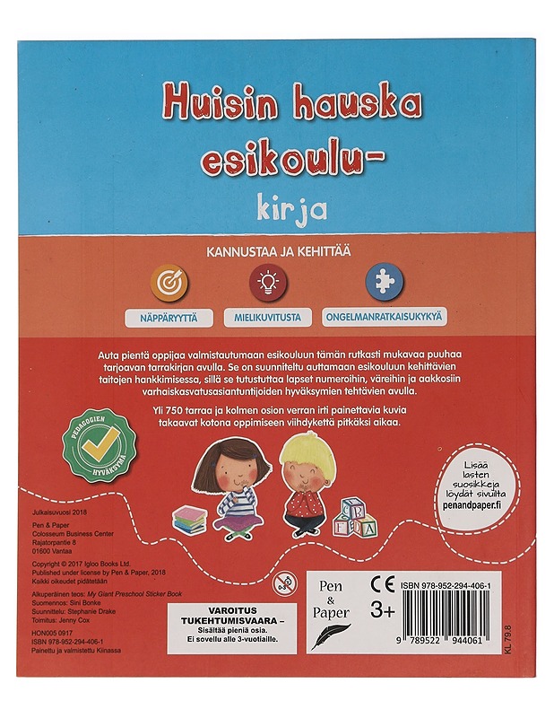 Huisin hauska esikoulukirja - Lastenkirjat - 10105445544 - 1