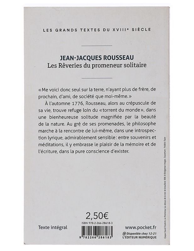 Les Rêveries Du Promeneur Solitaire - Rousseau, Jean-Jacques - Elämäkerrat ja muistelmat - 10105445752 - 1