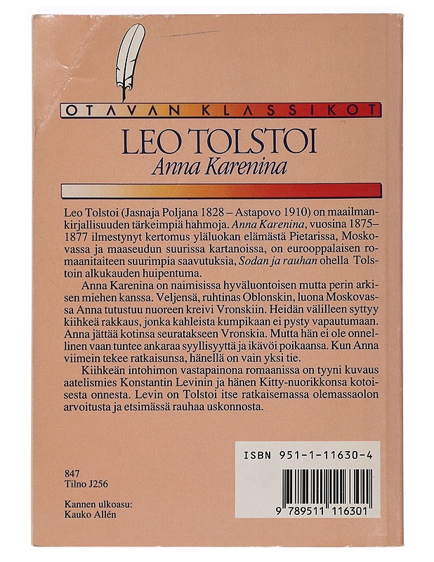 Anna Karenina : romaani - Tolstoi, Leo - Romaanit ja novellit - 10105445873 - 1