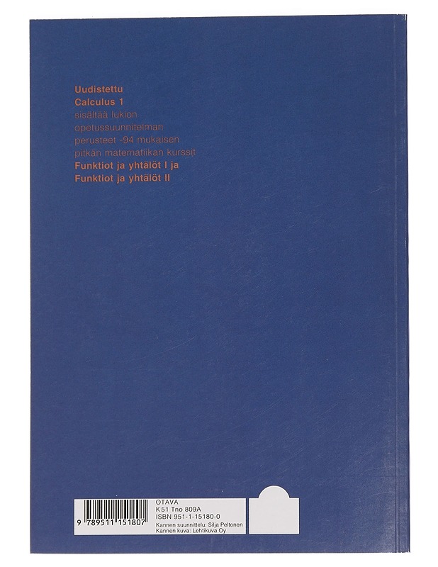Calculus 1: Lukion pitkä matematiikka ; Funktiot ja yhtälöt 1 ; Funktiot ja yhtälöt 2 - Jäppinen, Paavo - Tietokirjat ja oppaat - 10105445992 - 1