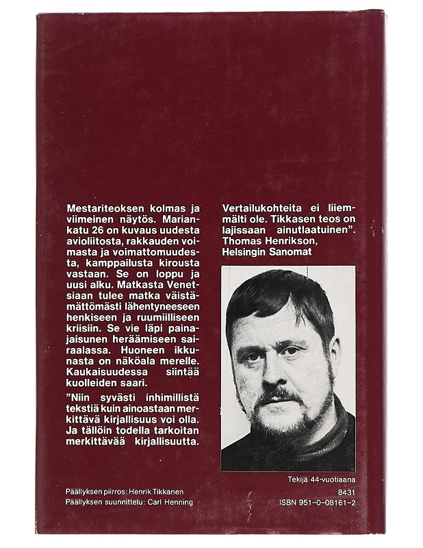 Henrik Tikkanen - Mariankatu 26 Kruununhaka - Kaunokirjallisuus - 10105446044 - 1