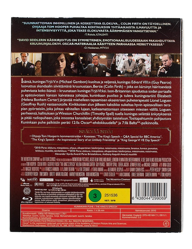 Kuninkaan Puhe - Blu-Ray - Blu-ray-levyt - 10105446103 - 1