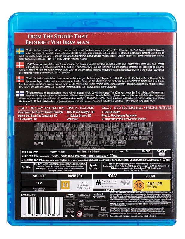 Thor - Blu-Ray + DVD - Blu-ray-levyt - 10105446128 - 1