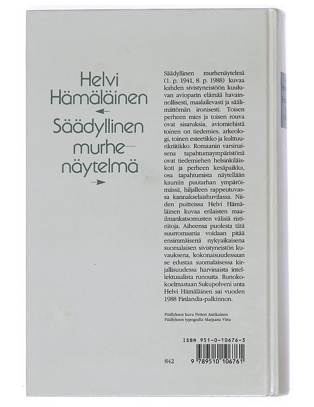 Säädyllinen murhenäytelmä - Helvi Hämäläinen - Romaanit ja novellit - 10105446270 - 1