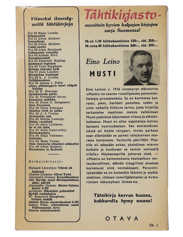 Musti - Leino, Eino - Romaanit ja novellit - 10105446354 - 1
