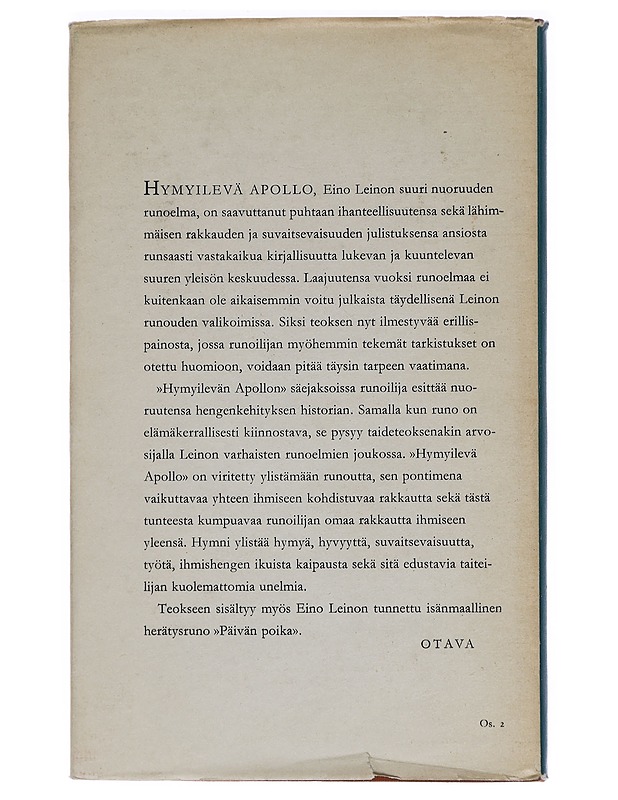 Hymyilevä Apolla ja Päivän Poika - Leino, Eino - Runot ja näytelmät - 10105446357 - 1