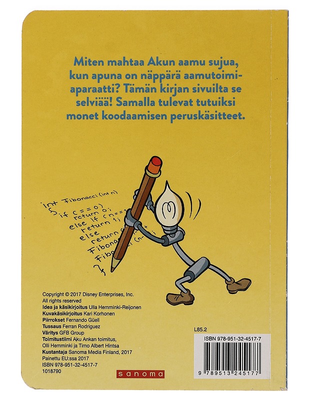 Akun aamutoimiaparaatti : ensikosketus koodaamiseen - Hemminki-Reijonen, Ulla - Lastenkirjat - 10105446375 - 1