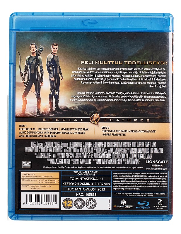 Nälkäpeli: vihan liekit - Blu-Ray - Blu-ray-levyt - 10105446441 - 1