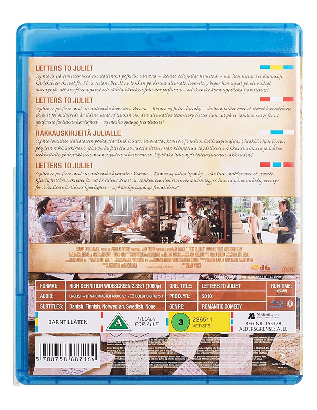 Letters to Juliet - Blu-ray - Blu-ray-levyt - 10105446461 - 1