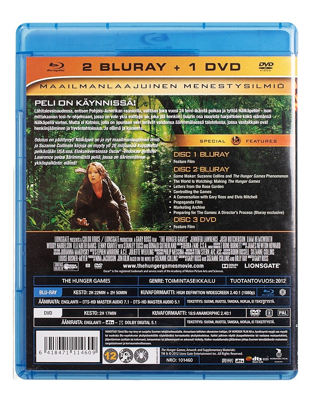 Nälkäpeli - Blu-Ray + DVD - Blu-ray-levyt - 10105446465 - 1