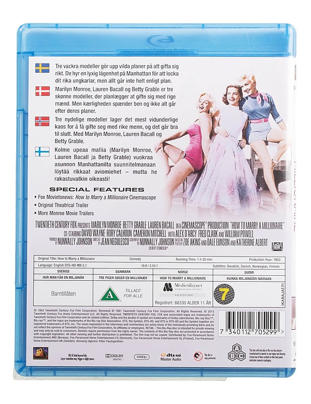 How To Marry A Millionaire - Blu-Ray - Blu-ray-levyt - 10105446508 - 1