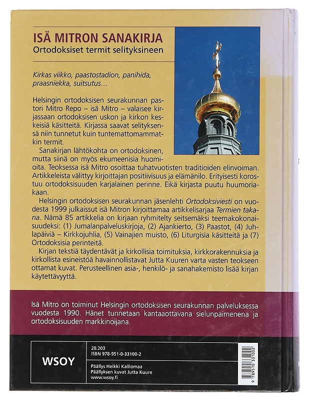 Isä Mitron sanakirja : ortodoksiset termit selityksineen - Repo, Mitro - Tietokirjat - 10105446654 - 1