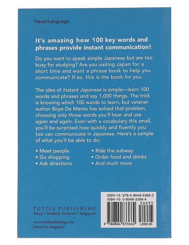 Instant Japanese, revised edition - De Mente, Boyè - Tietokirjat ja oppaat - 10105446763 - 1