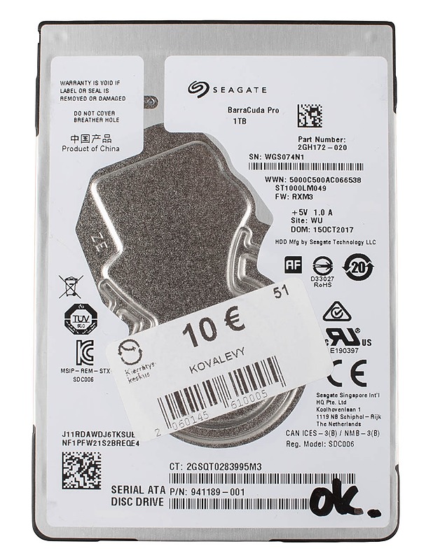 SEAGATE Barracude Pro WGS074N1 kiintolevy - Tietokoneet - 10105446797 - 0