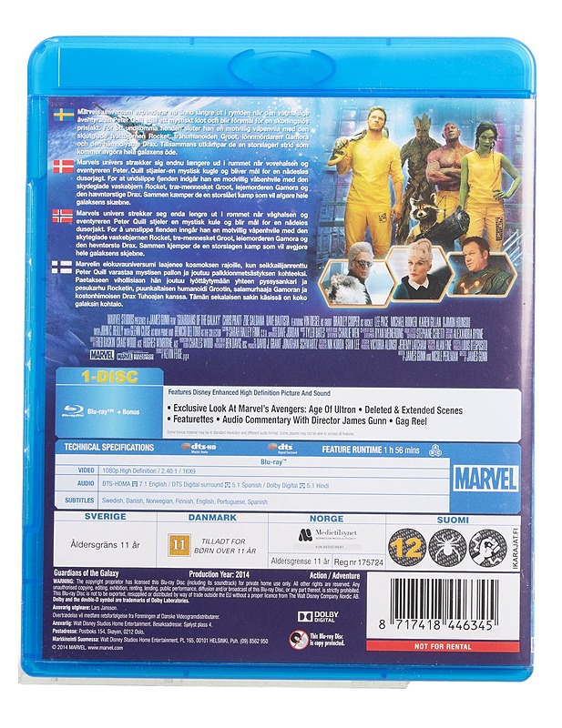 Guardians Of The Galaxy - Blu-Ray - Blu-ray-levyt - 10105446818 - 1