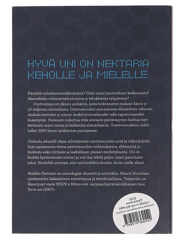 Unikoulu aikuisille : opi selättämään unettomuus - Partinen, Markku - Tietokirjat ja oppaat - 10105446837 - 1
