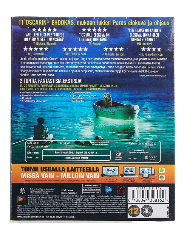 Piin Elämä - Blu-Ray - Blu-ray-levyt - 10105446904 - 1