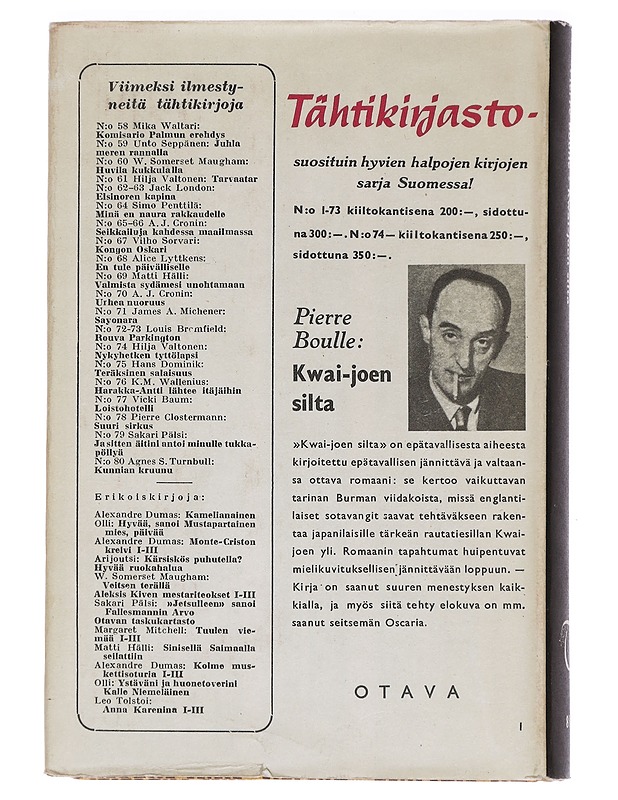 Kwai-joen silta - Boulle, Pierre - Romaanit ja novellit - 10105446988 - 1