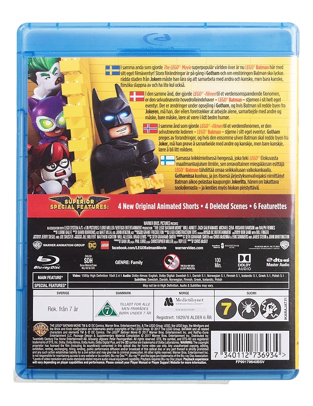 The LEGO Batman Movie - Blu-Ray - Blu-ray-levyt - 10105447018 - 1