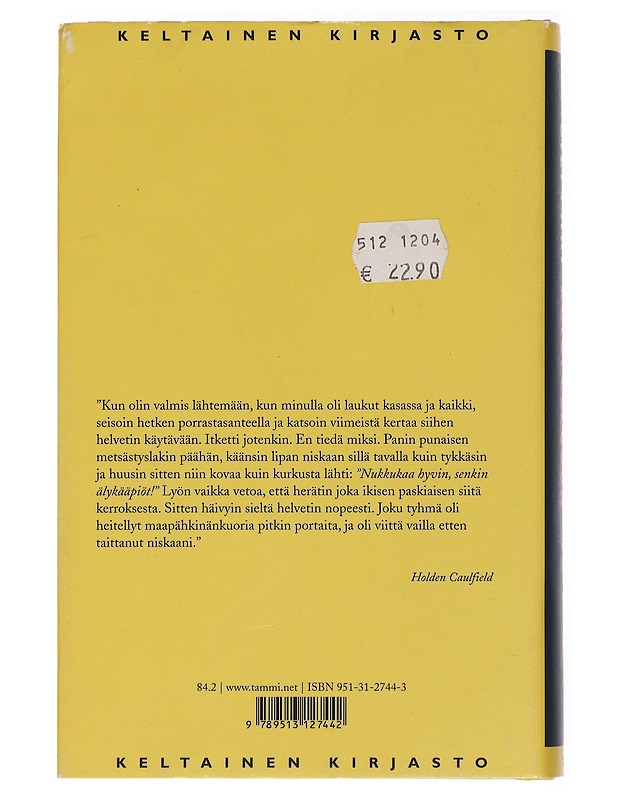 Sieppari ruispellossa - Salinger, J. D. - Romaanit ja novellit - 10105447064 - 1